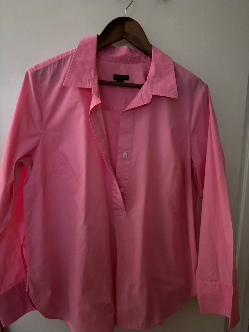 Talbots Pink Collared Button-Front Shirt